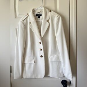 Gold and cream Blazer Structured Silhouette Business Wear